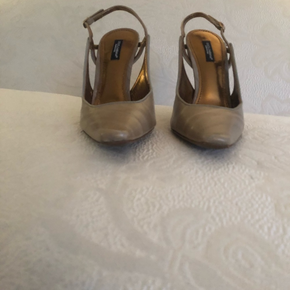 Dolce & Gabbana-Tan Leather Sling Back Sexy Pumps NWOT